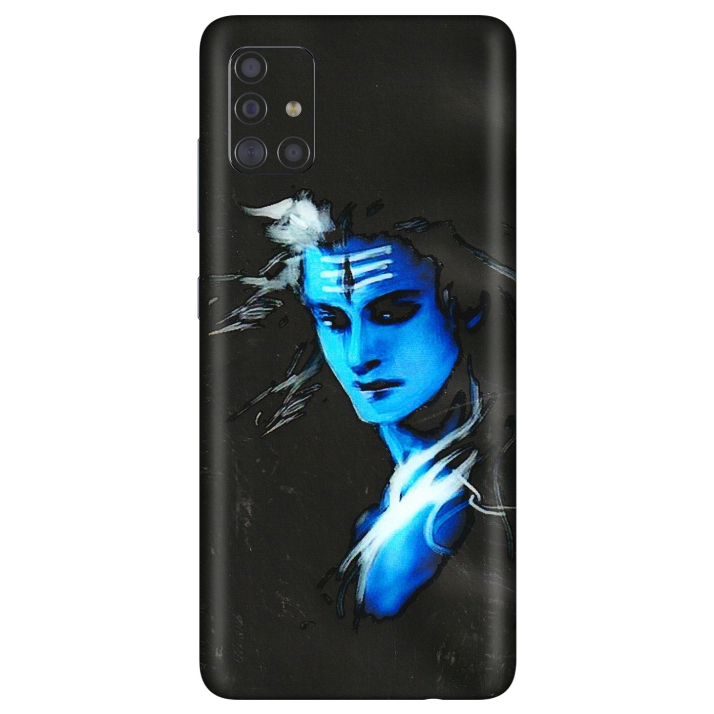 Samsung A/S Series Phone Skins (All Models) - Har Har Mahadev Blue/Black - 3D Embossed Finish (L-185) Samsung Galaxy A71