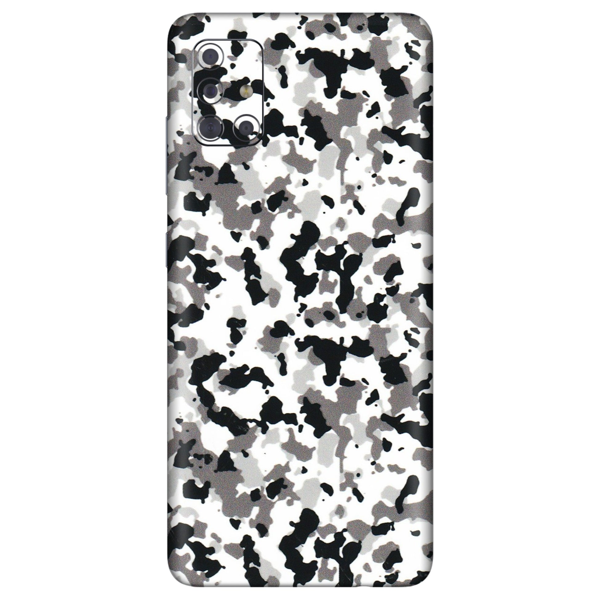 Samsung A/S Series Phone Skins (All Models) - White Black Camouflage - 3D Embossed Finish (L-18) Samsung Galaxy A71