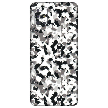 Samsung A/S Series Phone Skins (All Models) - White Black Camouflage - 3D Embossed Finish (L-18) Samsung Galaxy A71