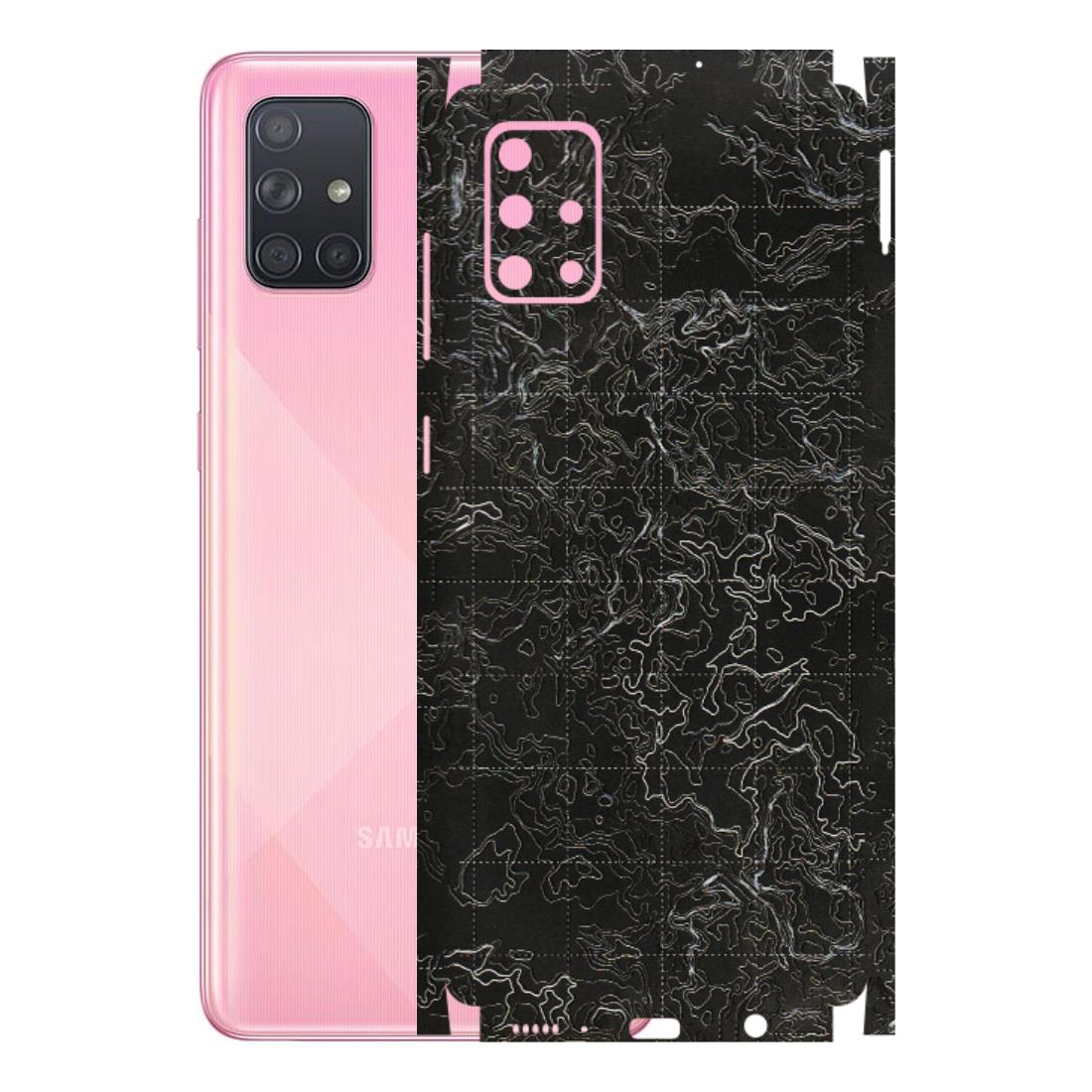 Samsung A/S Series Phone Skins (All Models) - Black map Texture - 3D Embossed Finish (L-201) Samsung Galaxy A71