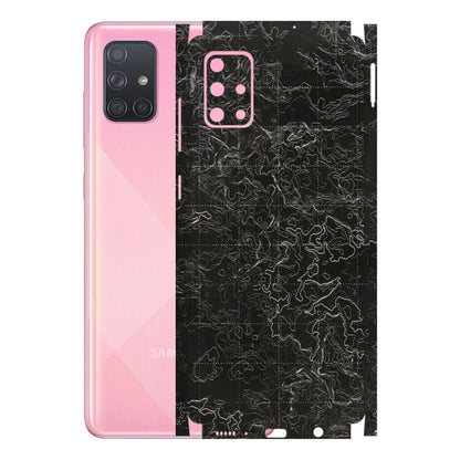 Samsung A/S Series Phone Skins (All Models) - Black map Texture - 3D Embossed Finish (L-201) Samsung Galaxy A71