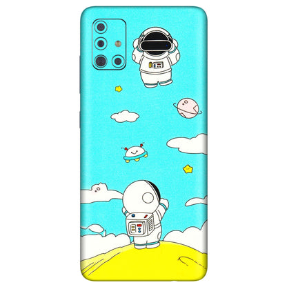 Samsung A/S Series Phone Skins (All Models) - Blue Skies Astro Float - 3D Embossed Finish (L-230) Samsung Galaxy A71