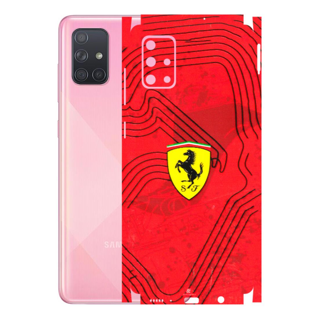 Samsung A/S Series Phone Skins (All Models) - Red Ferrari Logo Stylish - 3D Embossed Finish (L-238) Samsung Galaxy A71