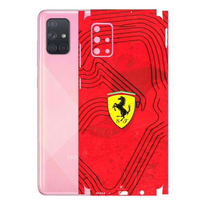 Samsung A/S Series Phone Skins (All Models) - Red Ferrari Logo Stylish - 3D Embossed Finish (L-238) Samsung Galaxy A71
