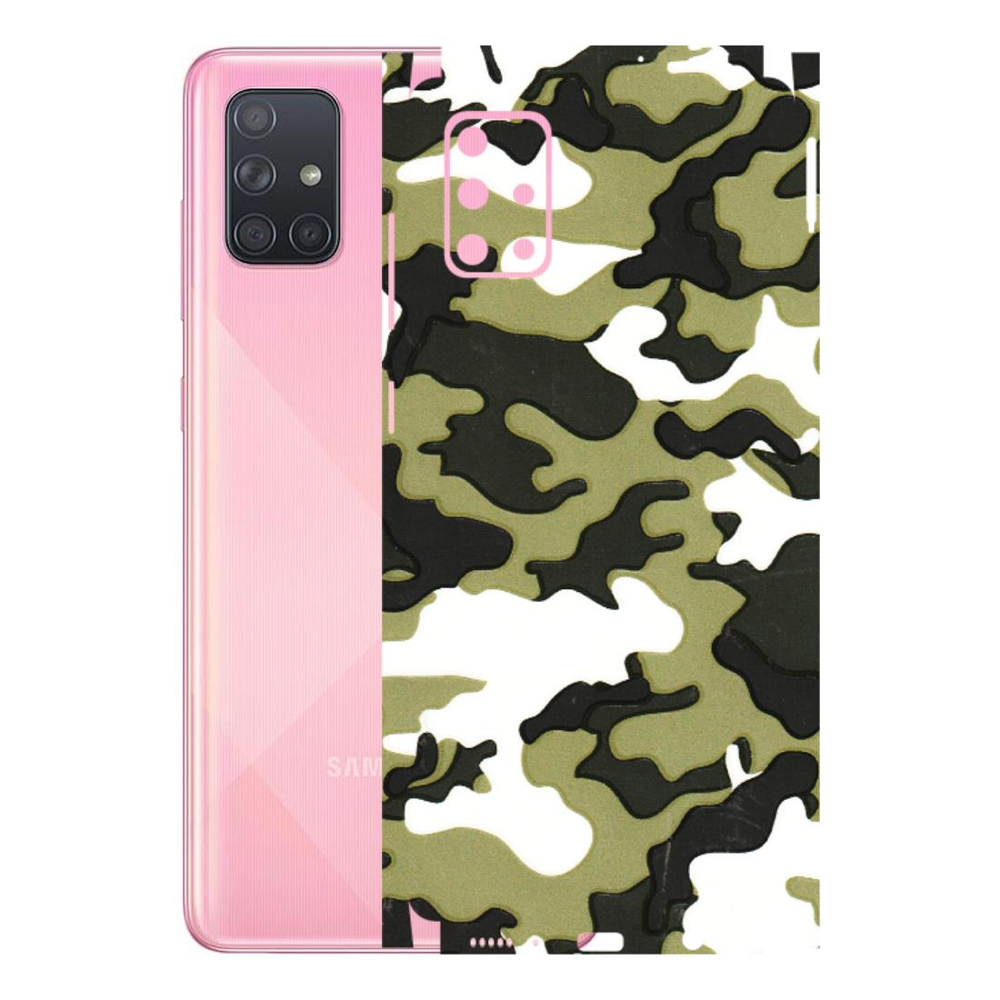 Samsung A/S Series Phone Skins (All Models) - Camouflages White And Green - 3D Embossed Finish (L-243) Samsung Galaxy A71