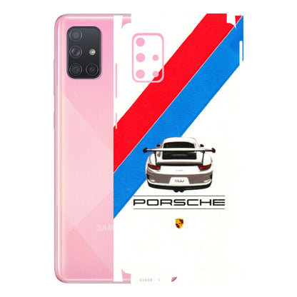 Samsung A/S Series Phone Skins (All Models) - Porche Car Sober Logo - 3D Embossed Finish (L-248) Samsung Galaxy A71
