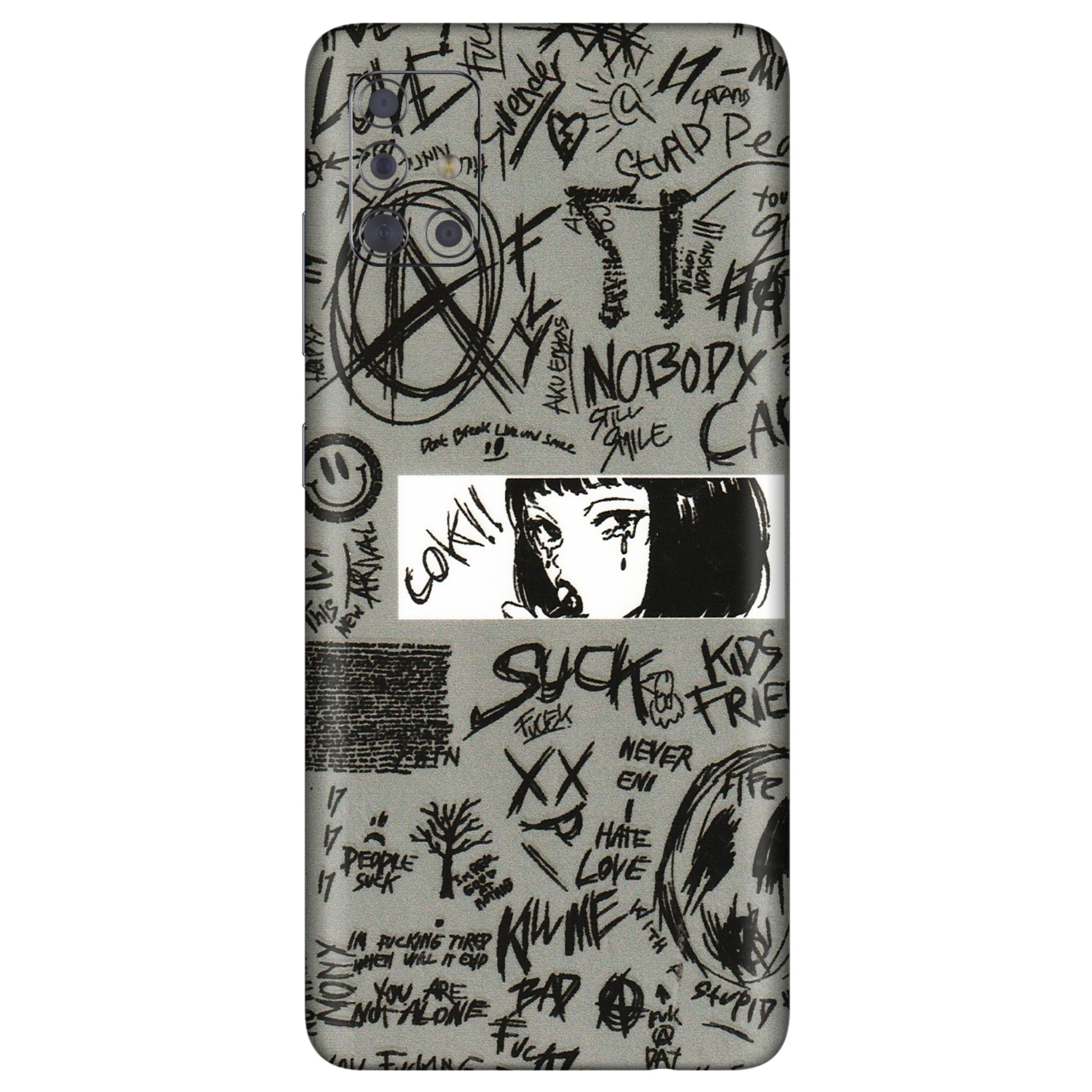 Samsung A/S Series Phone Skins (All Models) - Never Have Love Anime - 3D Embossed Finish (L-260) Samsung Galaxy A71