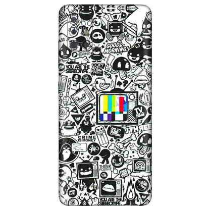Samsung A/S Series Phone Skins (All Models) - Doodles Positive Art - 3D Embossed Finish (L-263) Samsung Galaxy A71
