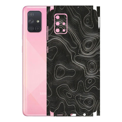Samsung A/S Series Phone Skins (All Models) - Abstract White Line Map - 3D Embossed Finish (L-269) Samsung Galaxy A71