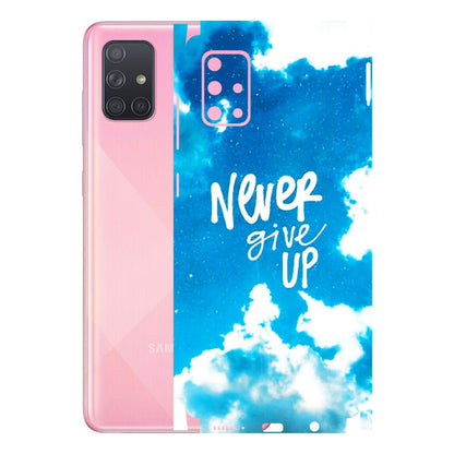 Samsung A/S Series Phone Skins (All Models) - Never Give Up - 3D Embossed Finish (L-279) Samsung Galaxy A71
