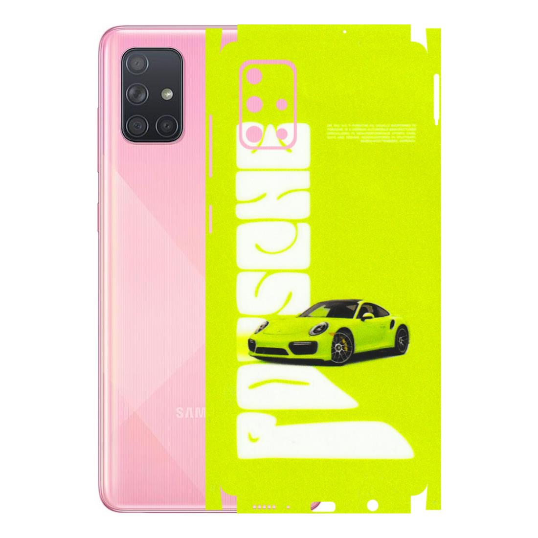 Samsung A/S Series Phone Skins (All Models) - Lime Green Porche - 3D Embossed Finish (L-30) Samsung Galaxy A71