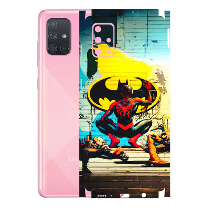 Samsung A/S Series Phone Skins (All Models) - New Spiderman Bat Logo - 3D Embossed Finish (L-309) Samsung Galaxy A71