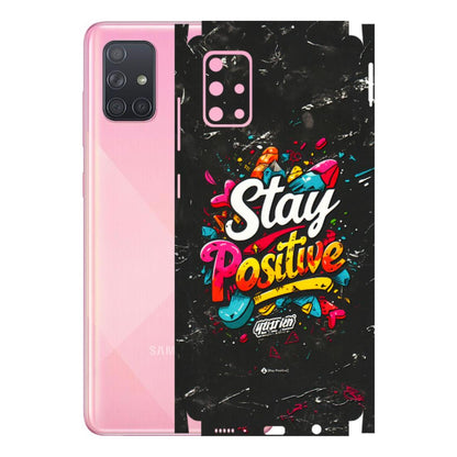 Samsung A/S Series Phone Skins (All Models) - Stay Positive Black - 3D Embossed Finish (L-31) Samsung Galaxy A71