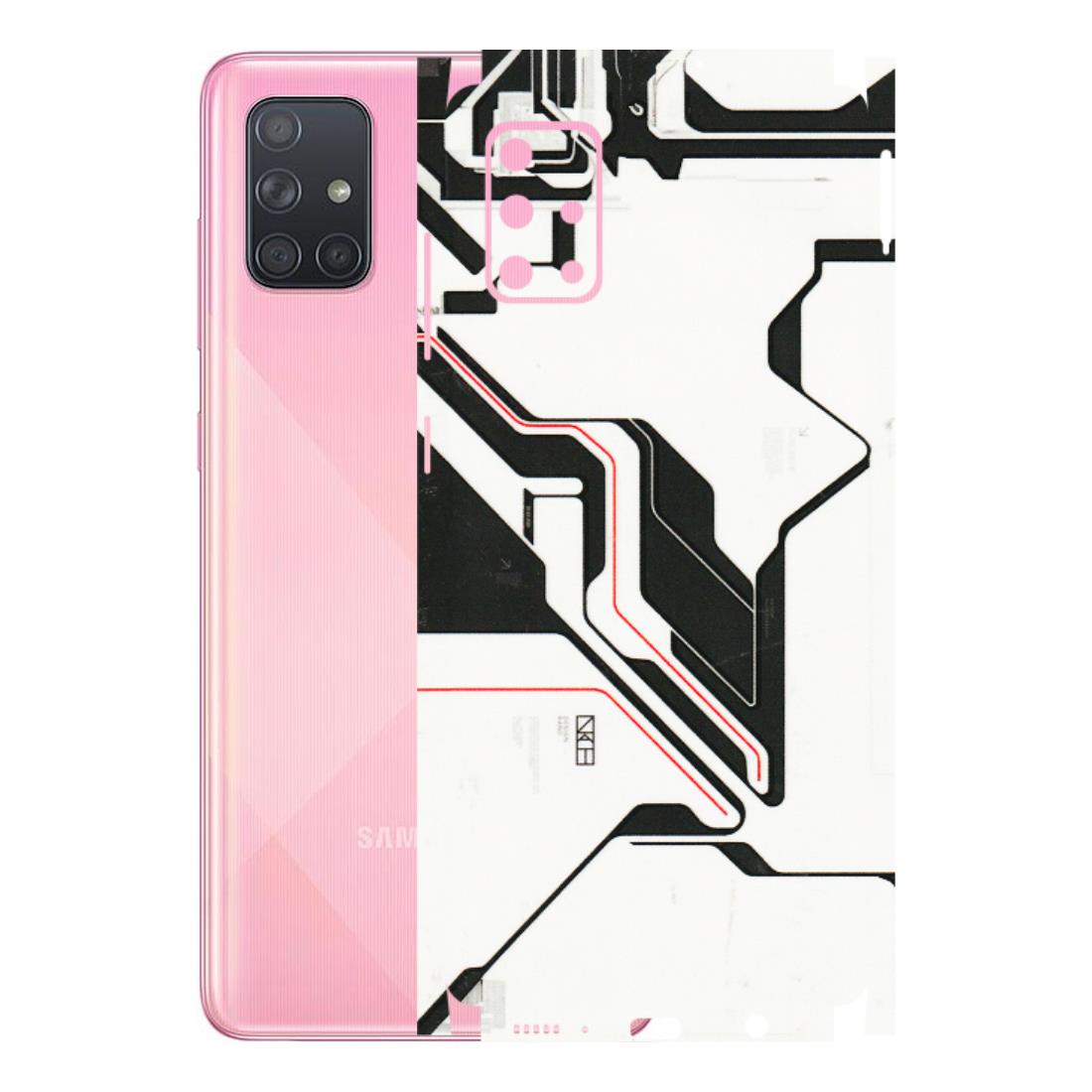 Samsung A/S Series Phone Skins (All Models) - White Techy Logo - 3D Embossed Finish (L-312) Samsung Galaxy A71