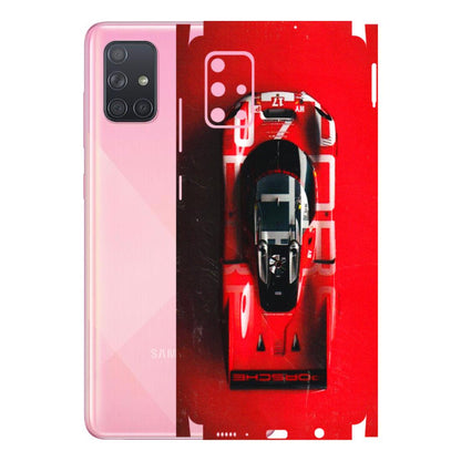 Samsung A/S Series Phone Skins (All Models) - Red Porsche Car Logo - 3D Embossed Finish (L-315) Samsung Galaxy A71