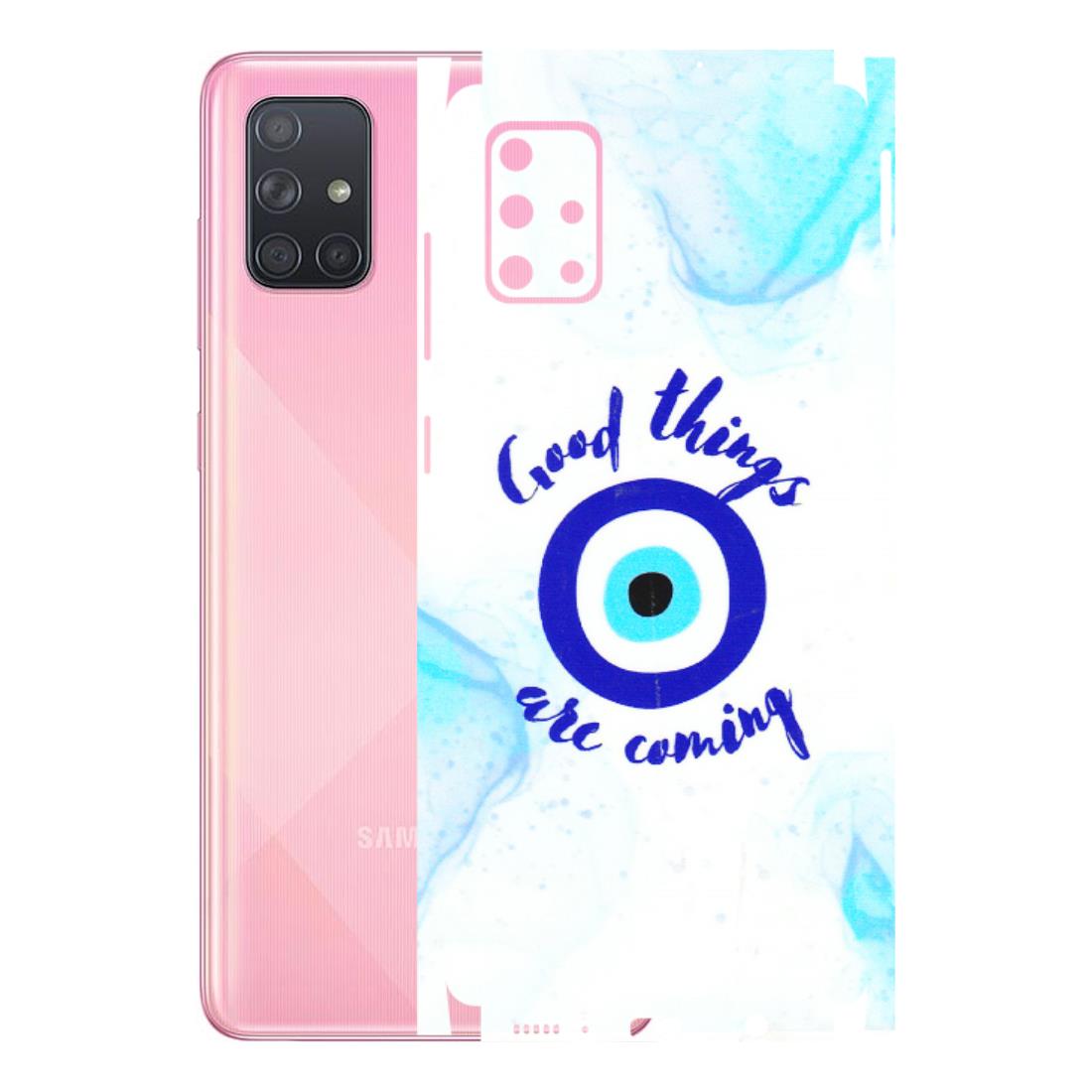 Samsung A/S Series Phone Skins (All Models) - Evil Eye Good Things Are Coming - 3D Embossed Finish (L-322) Samsung Galaxy A71