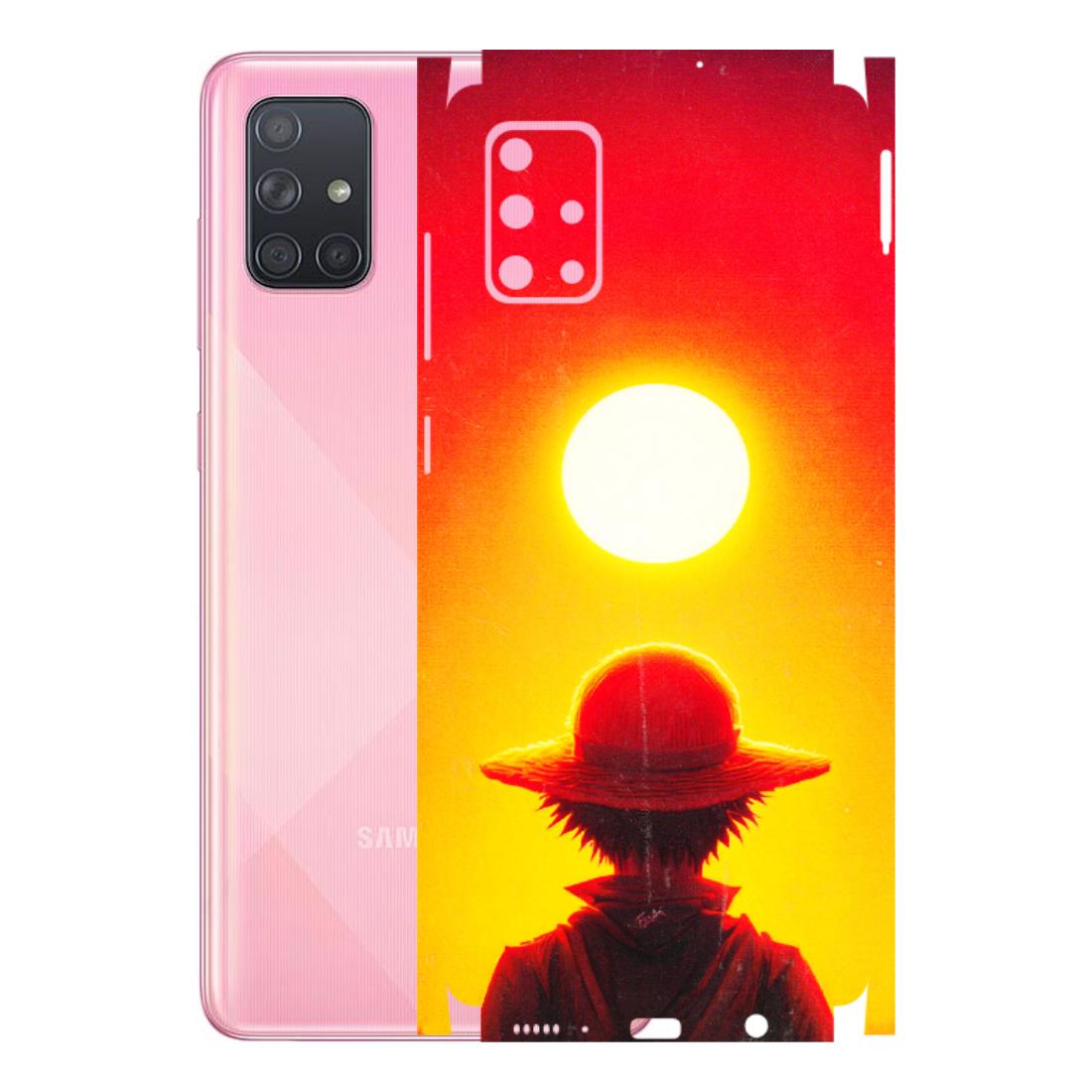 Samsung A/S Series Phone Skins (All Models) - Cool Sunset With Monkey D.Luffy Anime - 3D Embossed Finish (L-329) Samsung Galaxy A71