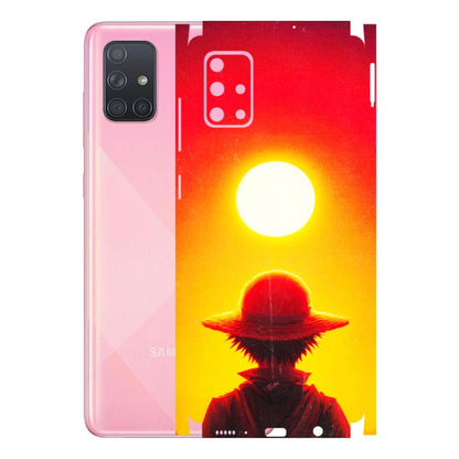 Samsung A/S Series Phone Skins (All Models) - Cool Sunset With Monkey D.Luffy Anime - 3D Embossed Finish (L-329) Samsung Galaxy A71
