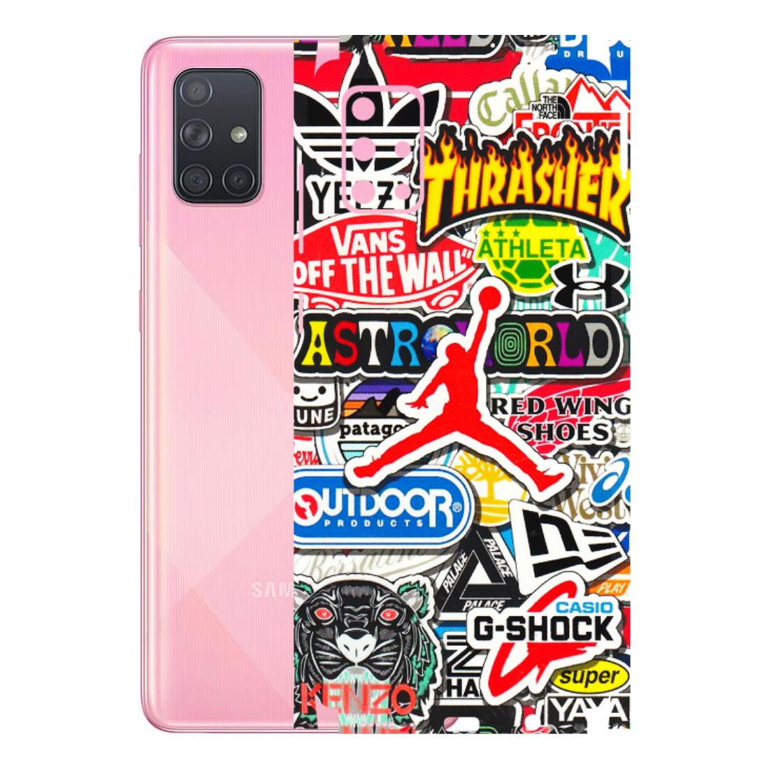 Samsung A/S Series Phone Skins (All Models) - Multi Brands Sticker Graffiti - 3D Embossed Finish (L-37) Samsung Galaxy A71