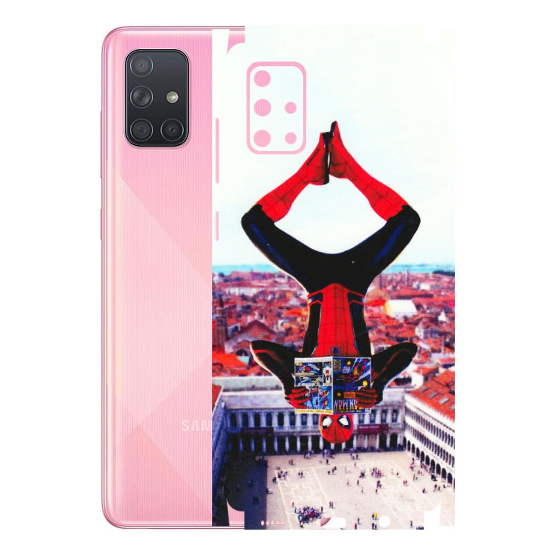 Samsung A/S Series Phone Skins (All Models) - Spiderman Hanging - 3D Embossed Finish (L-53) Samsung Galaxy A71