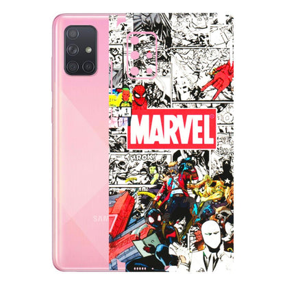 Samsung A/S Series Phone Skins (All Models) - Marvel Colorful Comic - 3D Embossed Finish (L-64) Samsung Galaxy A71