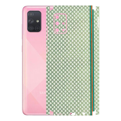 Samsung A/S Series Phone Skins (All Models) - Gucci Fabric Pattern - 3D Embossed Finish (L-73) Samsung Galaxy A71