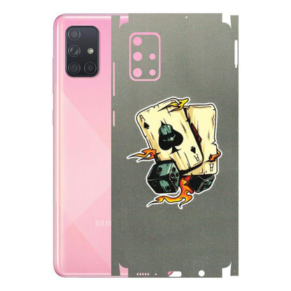 Samsung A/S Series Phone Skins (All Models) - Grey Cards Of Ace - 3D Embossed Finish (L-77) Samsung Galaxy A71