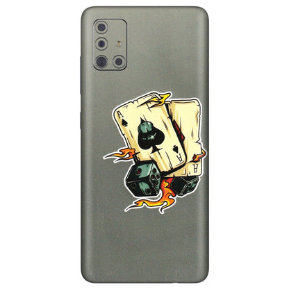 Samsung A/S Series Phone Skins (All Models) - Grey Cards Of Ace - 3D Embossed Finish (L-77) Samsung Galaxy A71