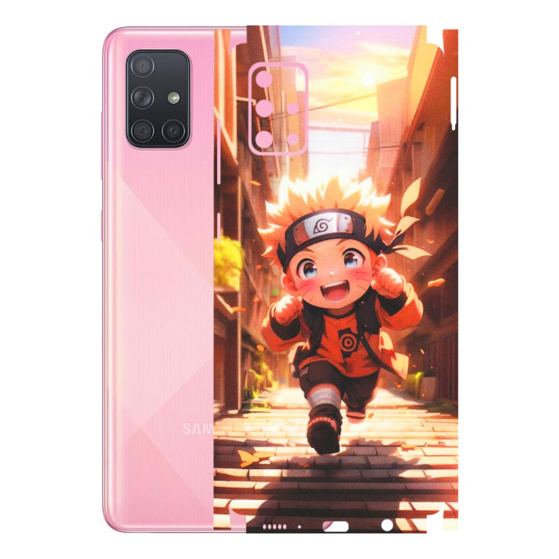 Samsung A/S Series Phone Skins (All Models) - Naruto Cute Toon Running - Matte Finish (M-04) Samsung Galaxy A71