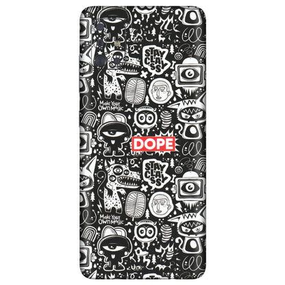 Samsung A/S Series Phone Skins (All Models) - Dope Stay Classy Black Doodles - Matte Finish (M-126) Samsung Galaxy A71