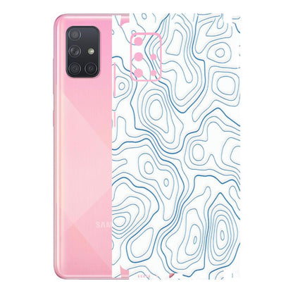 Samsung A/S Series Phone Skins (All Models) - Blue And White Swirls - Matte Finish (M-139) Samsung Galaxy A71