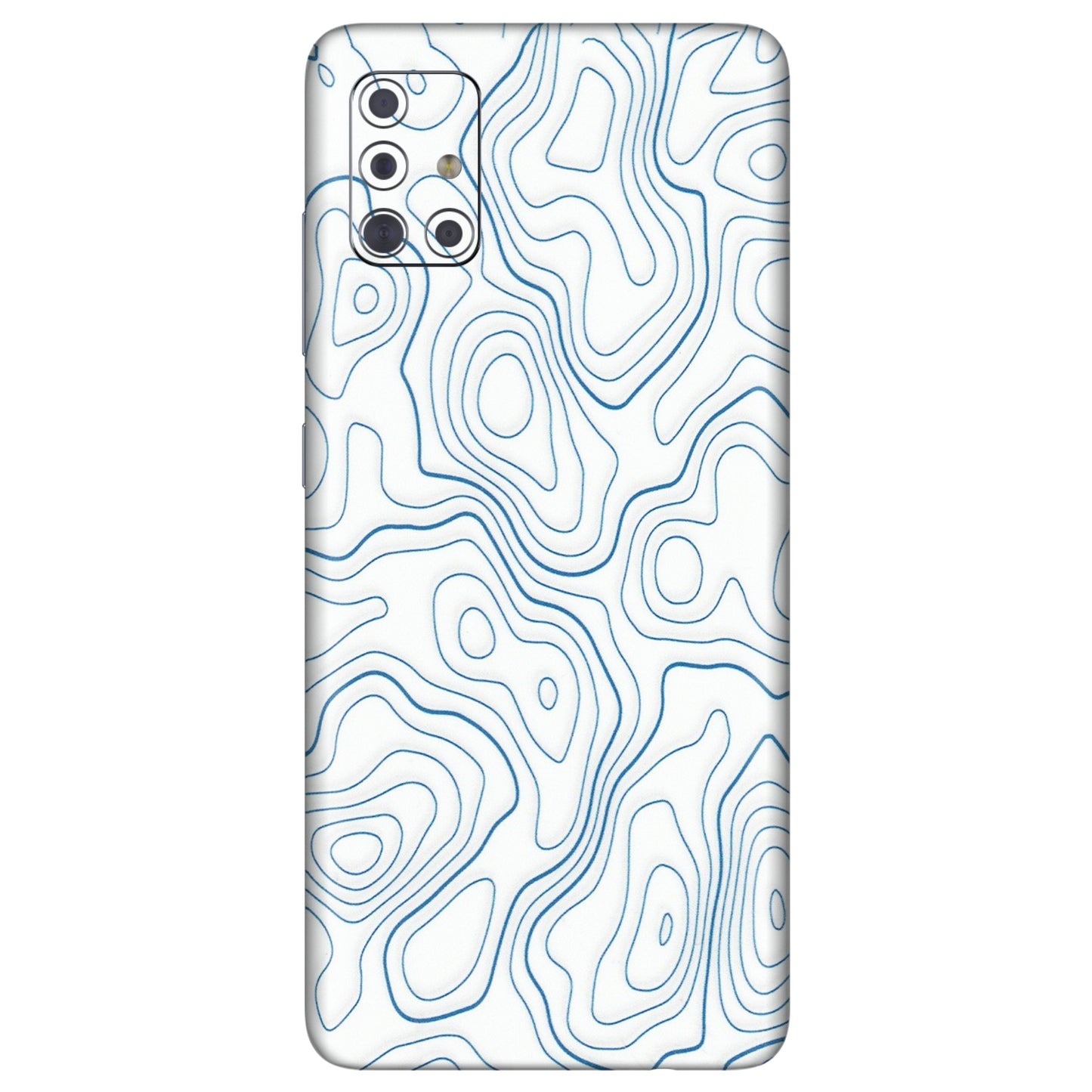 Samsung A/S Series Phone Skins (All Models) - Blue And White Swirls - Matte Finish (M-139) Samsung Galaxy A71
