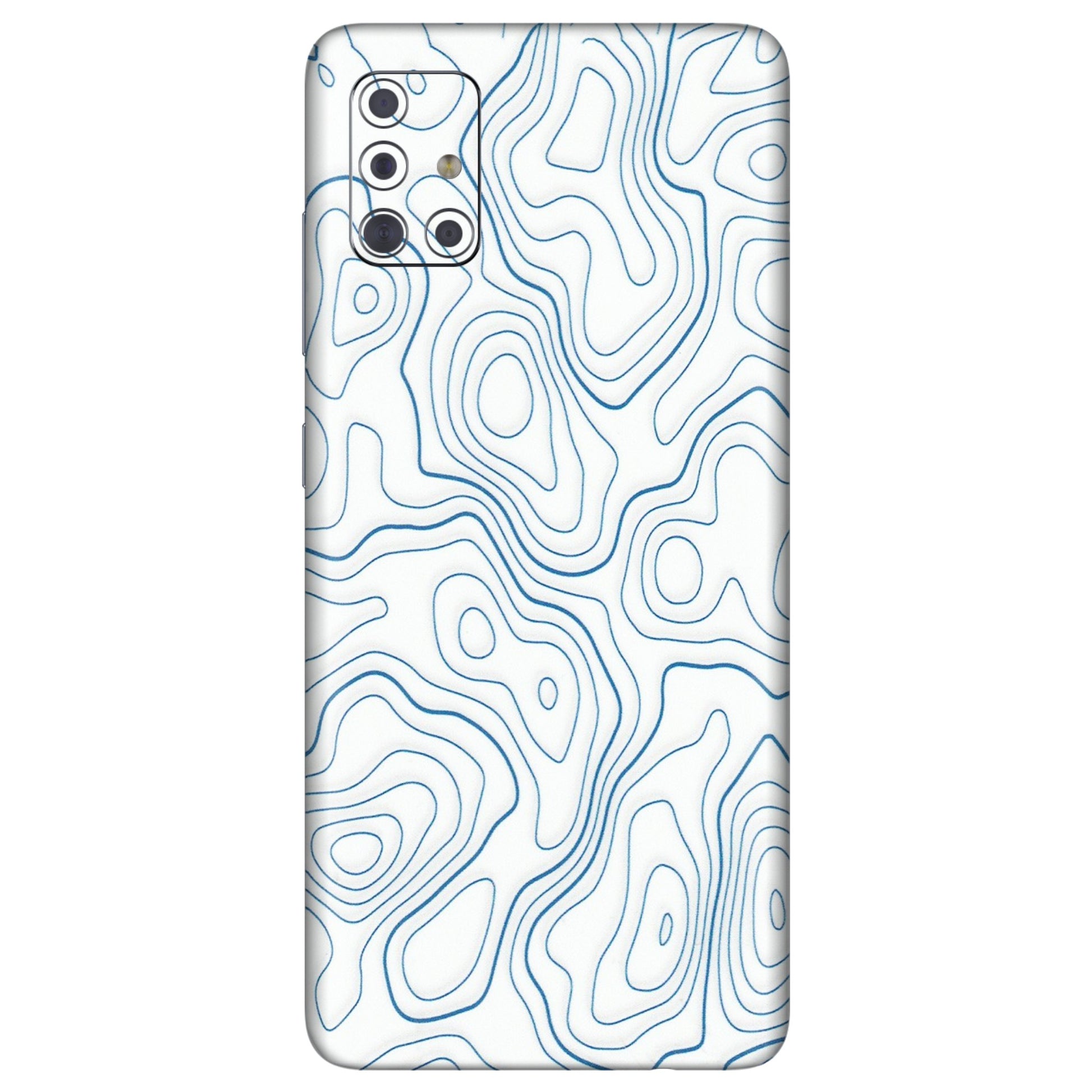 Samsung A/S Series Phone Skins (All Models) - Blue And White Swirls - Matte Finish (M-139) Samsung Galaxy A71