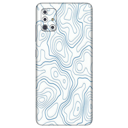 Samsung A/S Series Phone Skins (All Models) - Blue And White Swirls - Matte Finish (M-139) Samsung Galaxy A71
