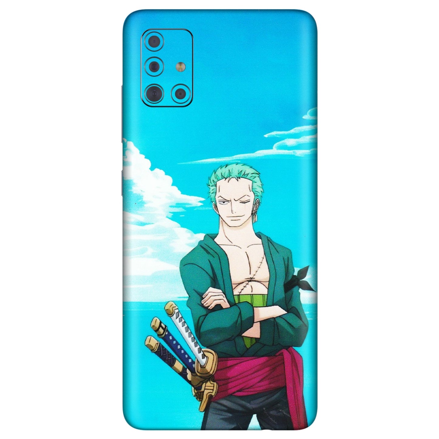 Samsung A/S Series Phone Skins (All Models) - Cool Swordman Zoro Anime - Matte Finish (M-143) Samsung Galaxy A71