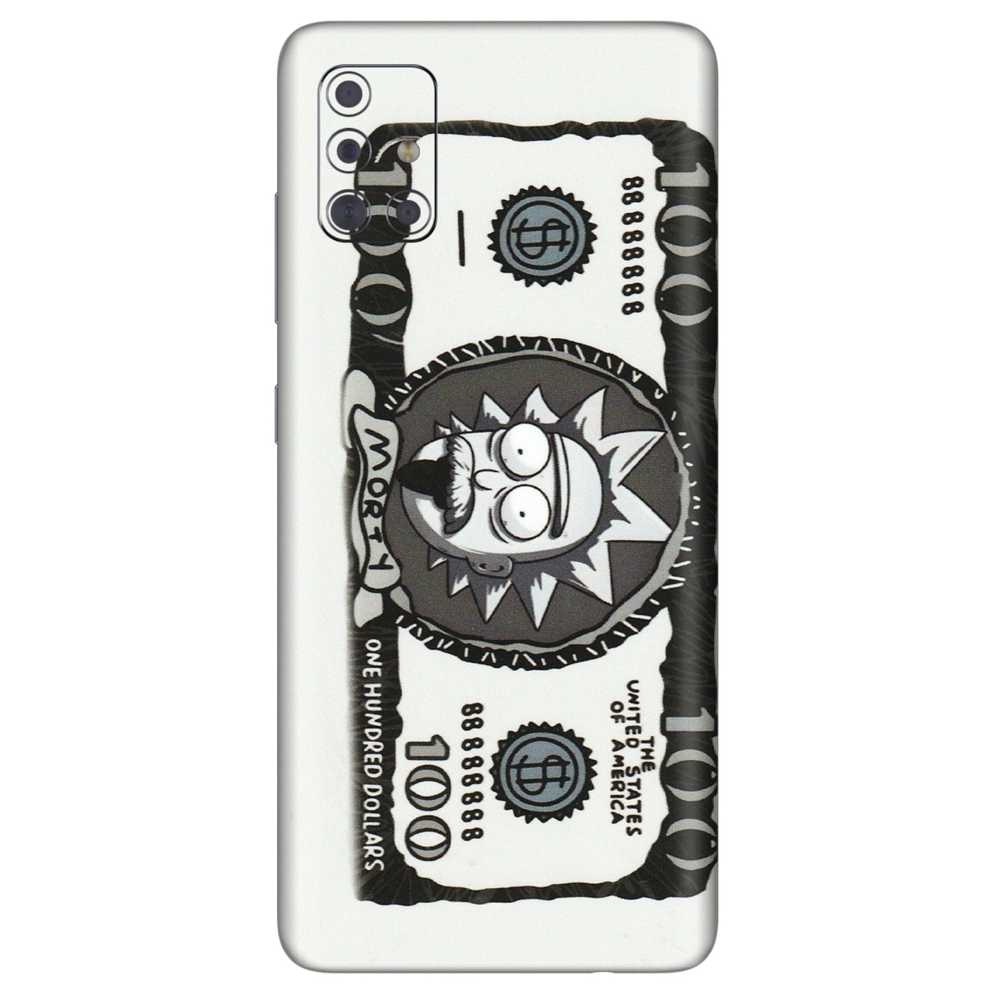 Samsung A/S Series Phone Skins (All Models) - Rick And Morty Hundred Dollar Anime - Matte Finish (M-161) Samsung Galaxy A71