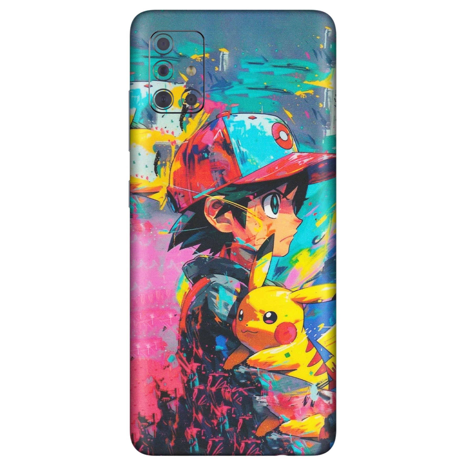 Samsung A/S Series Phone Skins (All Models) - Ash & Pikachu - Matte Finish (M-26) Samsung Galaxy A71