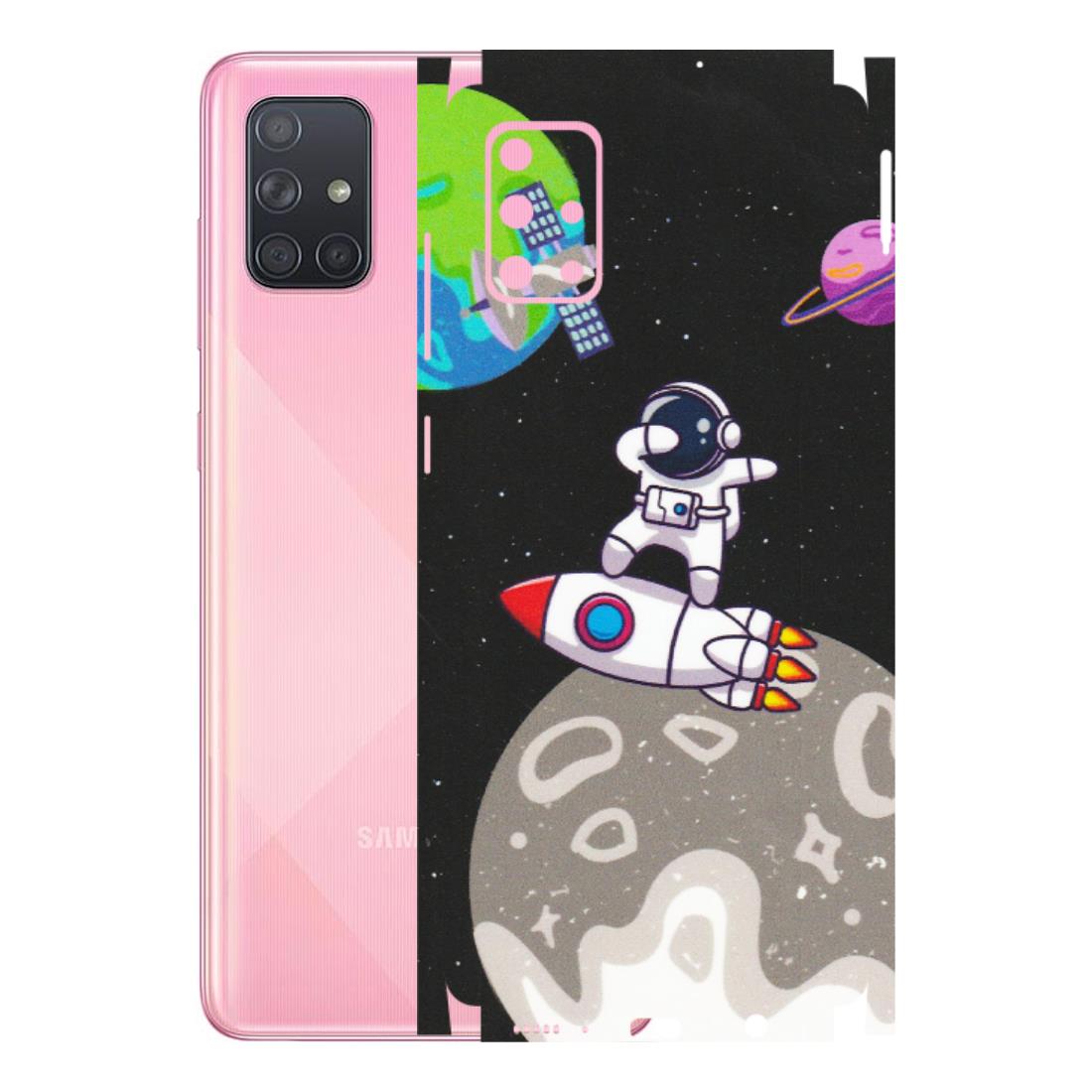 Samsung A/S Series Phone Skins (All Models) - Astronaut Vibing Toon Running - Matte Finish (M-39) Samsung Galaxy A71