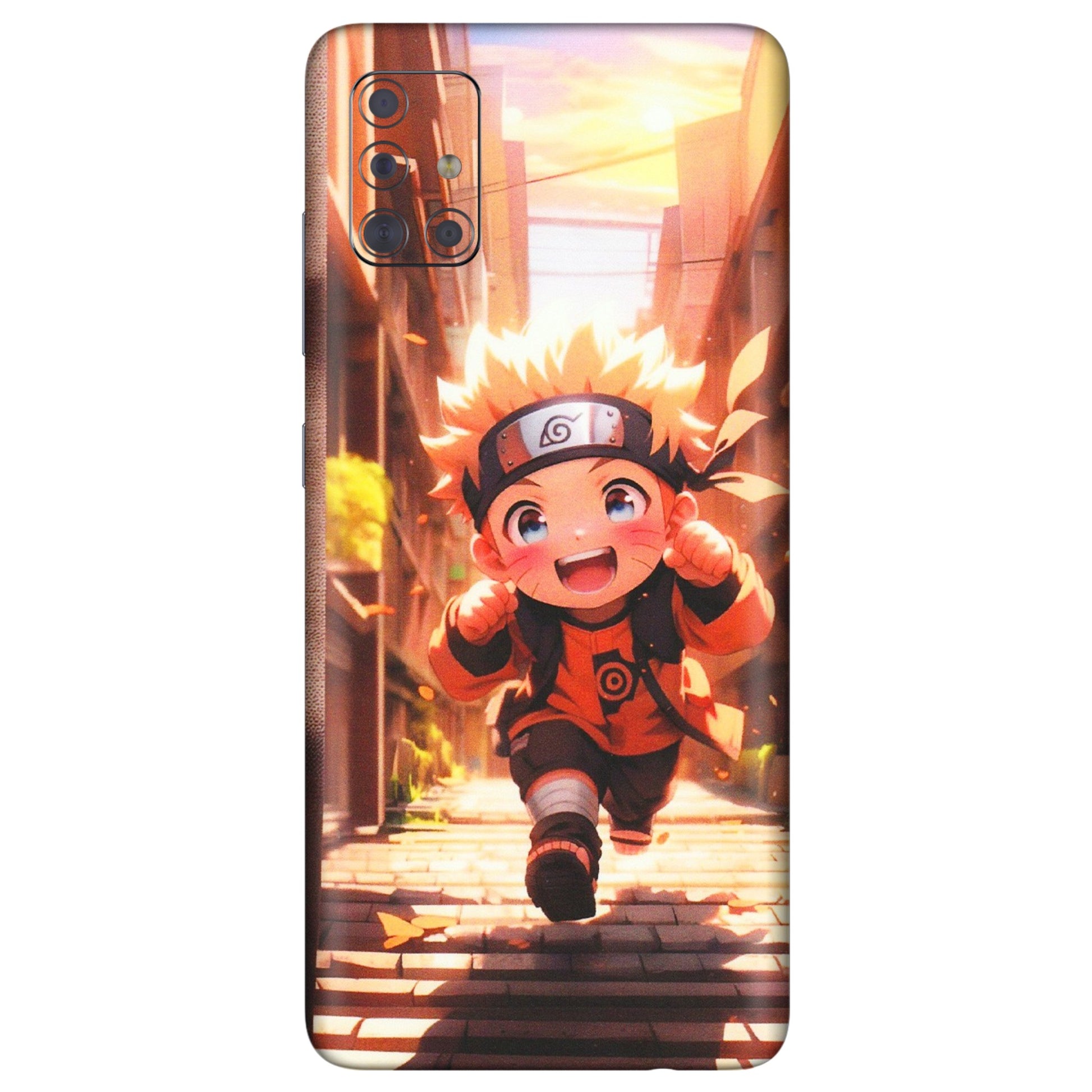 Samsung A/S Series Phone Skins (All Models) - Naruto Cute Toon Running - Matte Finish (M-04) Samsung Galaxy A71