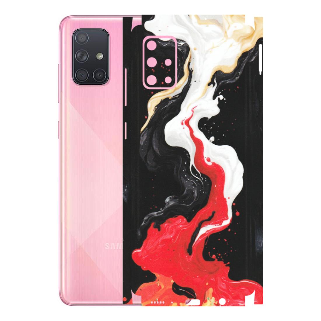 Samsung A/S Series Phone Skins (All Models) - Black Red White Paint Splash Fusion - Matte Finish (M-56) Samsung Galaxy A71
