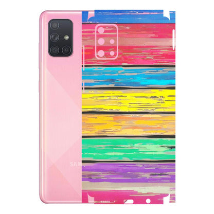 Samsung A/S Series Phone Skins (All Models) - Multi Colour Wooden Wall - Matte Finish (M-96) Samsung Galaxy A71