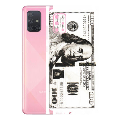 Samsung A/S Series Phone Skins (All Models) - 100 Dollar Currency - Transparent Finish (T-01) Samsung Galaxy A71