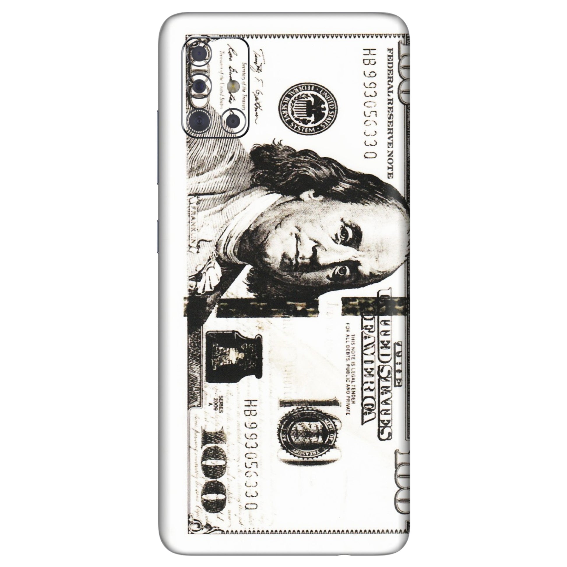 Samsung A/S Series Phone Skins (All Models) - 100 Dollar Currency - Transparent Finish (T-01) Samsung Galaxy A71