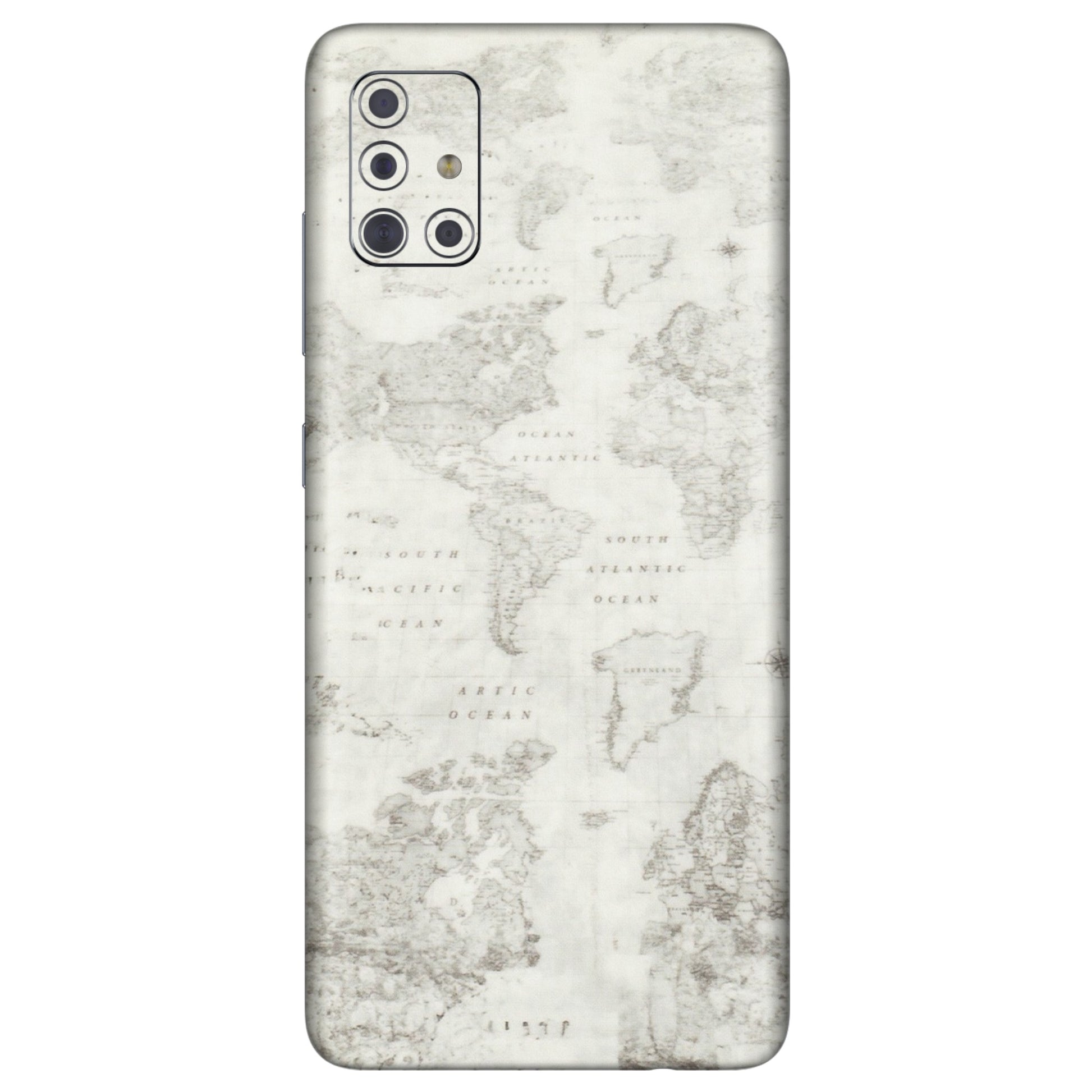 Samsung A/S Series Phone Skins (All Models) - World Travel Map - Transparent Finish (T-04) Samsung Galaxy A71