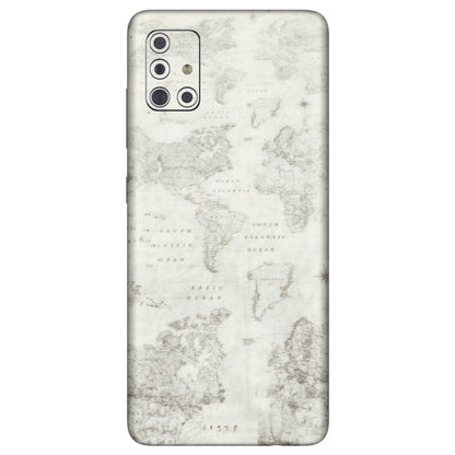Samsung A/S Series Phone Skins (All Models) - World Travel Map - Transparent Finish (T-04) Samsung Galaxy A71