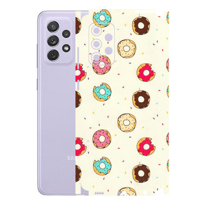 Samsung A/S Series Phone Skins (All Models) - Mini Donuts Doodle Art - 3D Embossed Finish (L-122) Samsung Galaxy A72