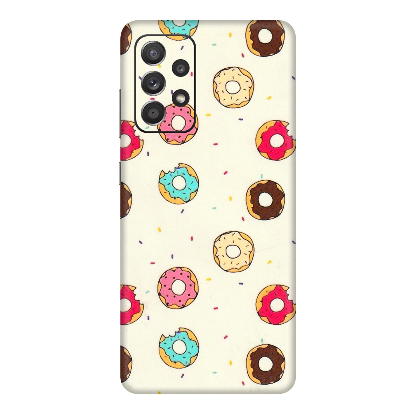 Samsung A/S Series Phone Skins (All Models) - Mini Donuts Doodle Art - 3D Embossed Finish (L-122) Samsung Galaxy A72
