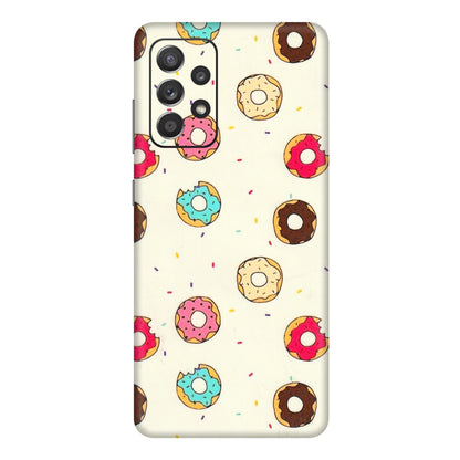 Samsung A/S Series Phone Skins (All Models) - Mini Donuts Doodle Art - 3D Embossed Finish (L-122) Samsung Galaxy A72