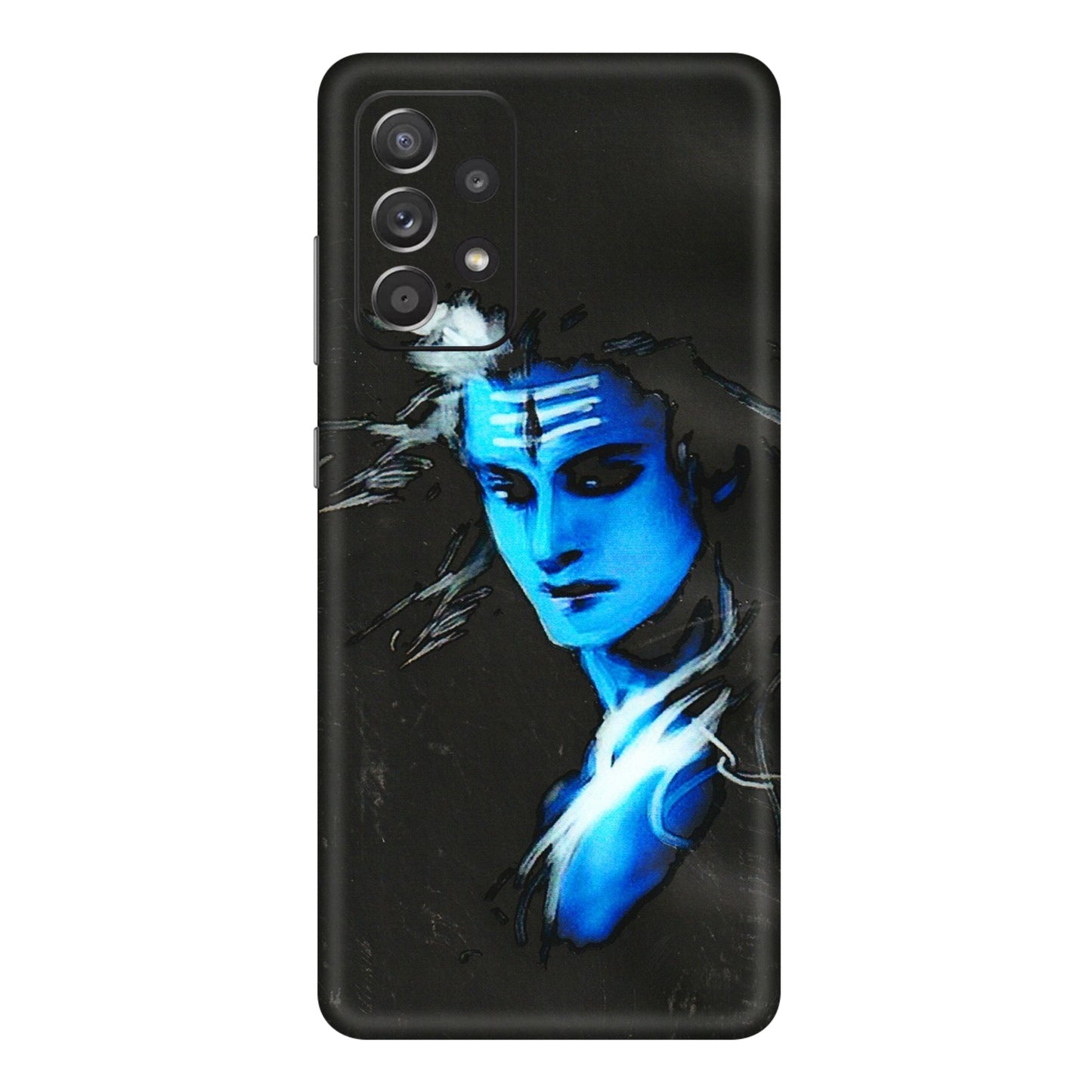 Samsung A/S Series Phone Skins (All Models) - Har Har Mahadev Blue/Black - 3D Embossed Finish (L-185) Samsung Galaxy A72