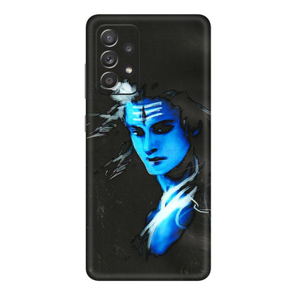 Samsung A/S Series Phone Skins (All Models) - Har Har Mahadev Blue/Black - 3D Embossed Finish (L-185) Samsung Galaxy A72
